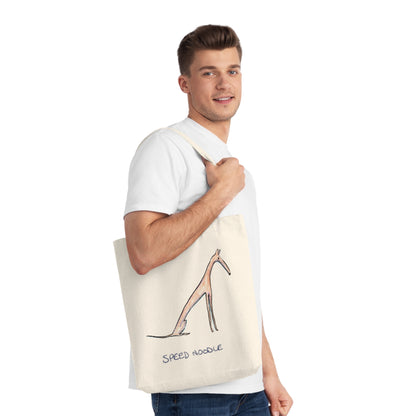 Sitting Speed Noodle Woven Tote Bag