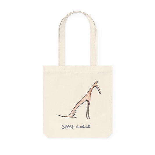 Sitting Speed Noodle Woven Tote Bag