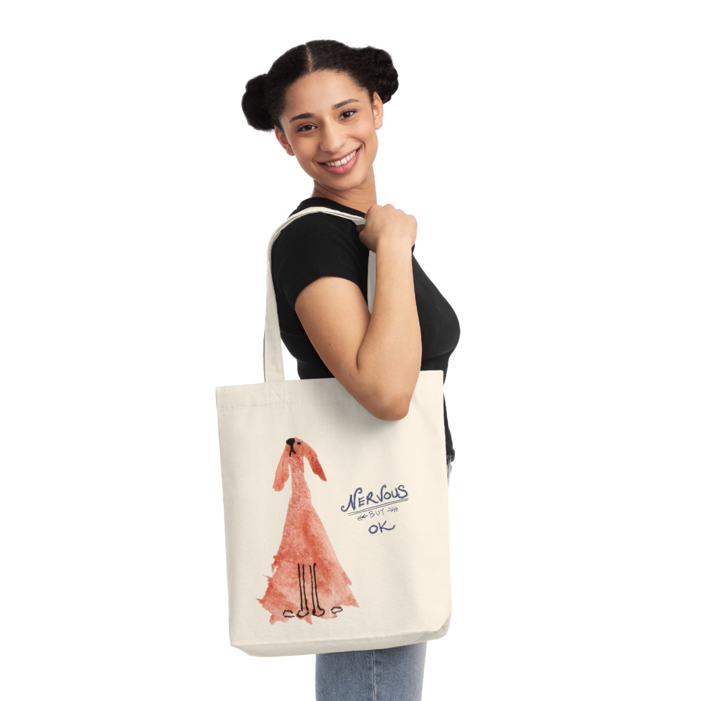 Nervous but ok Woven Tote Bag